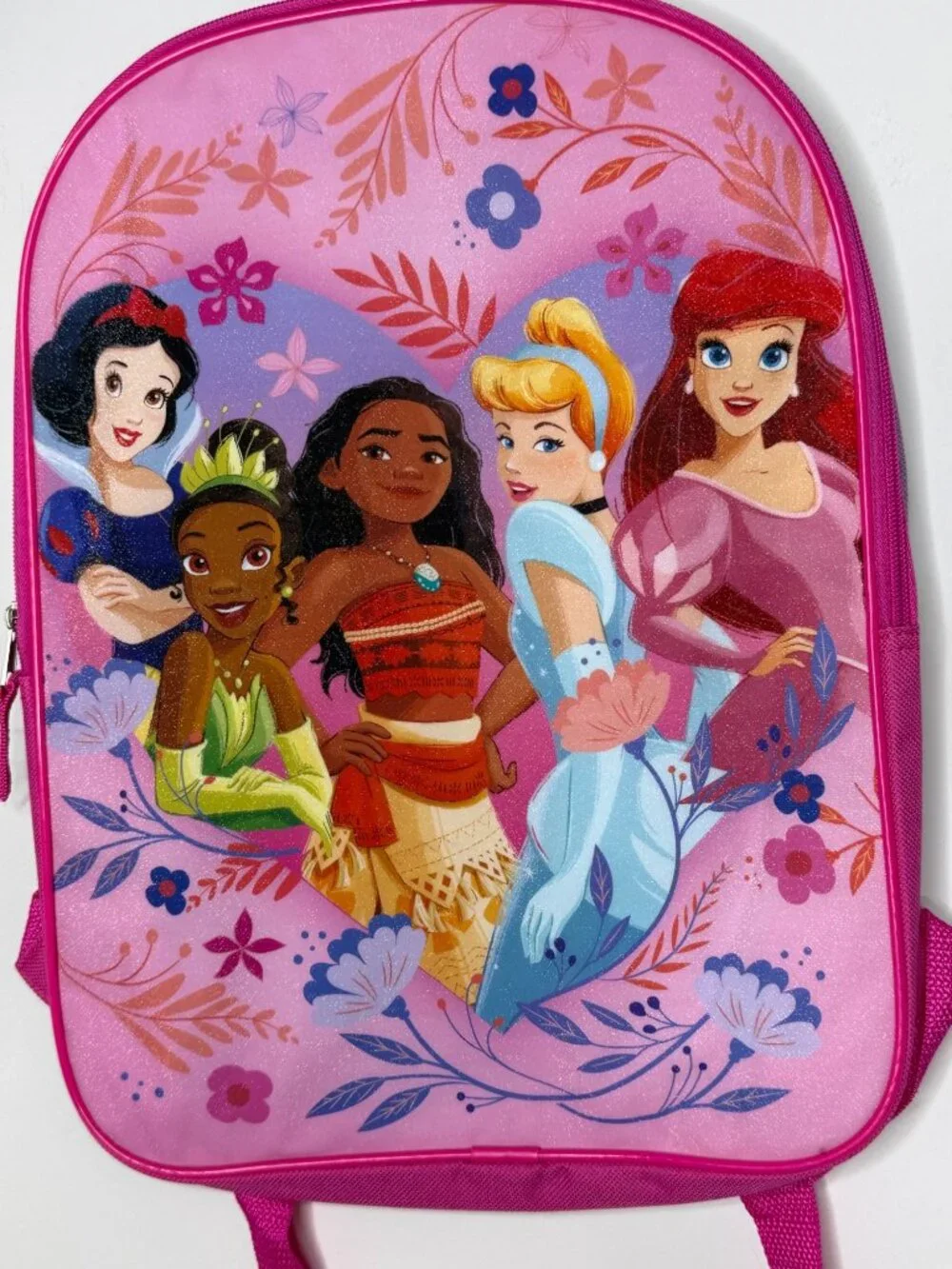 Disney Princess Pink Kids Backpack Ariel Tiana Moana Cinderella NWT
